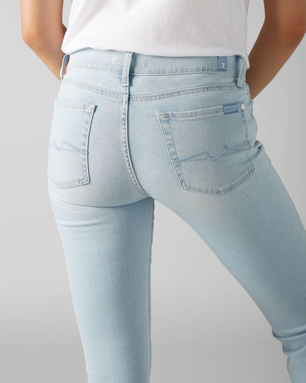 7 For All Mankind Mid Rise Roxanne Light Blue - Image 3