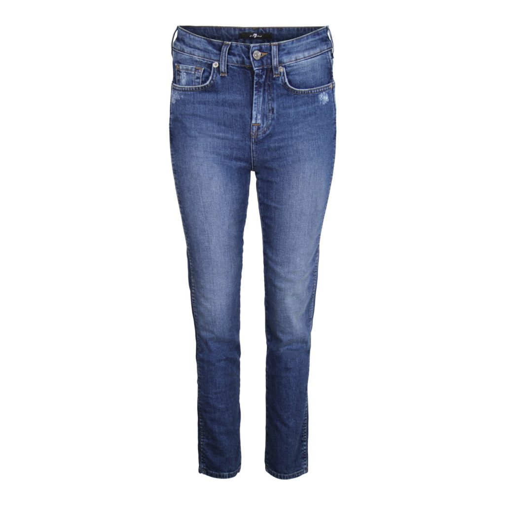 7 For All Mankind Erin High Waist Cropped Straight Jeans