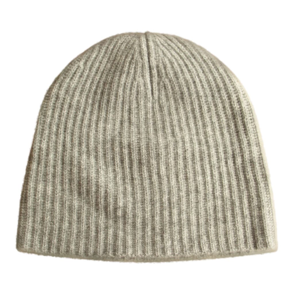 ALLUDE Grey Cashmere rib Hat