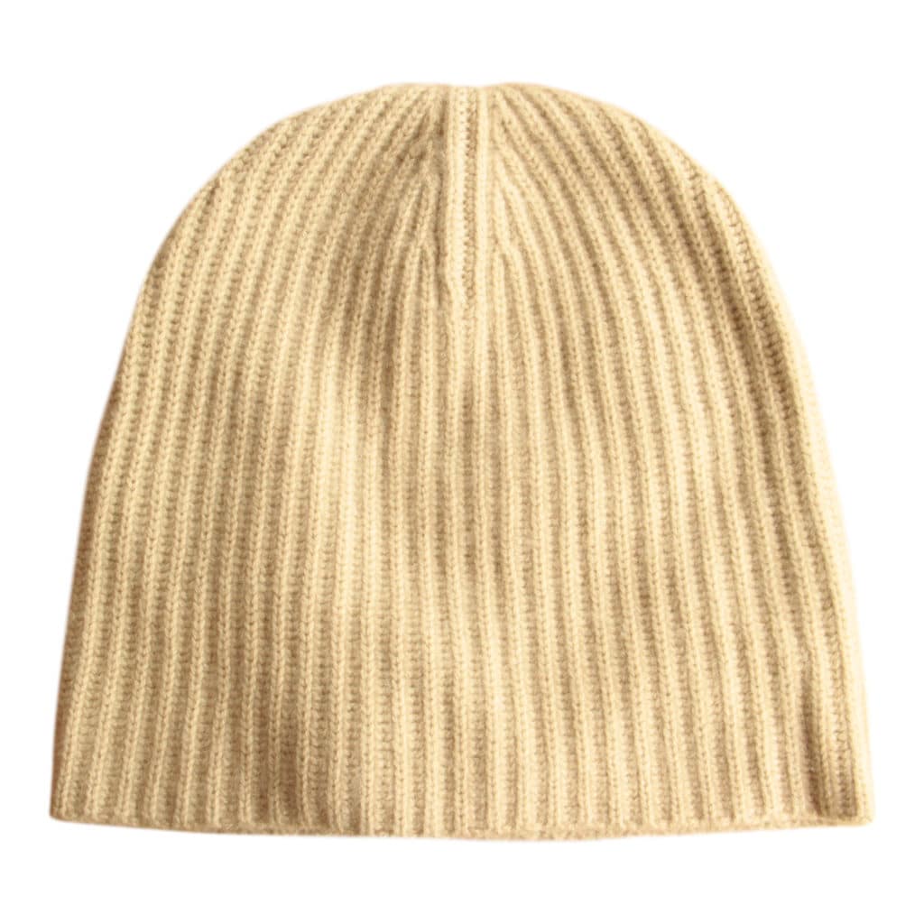 ALLUDE Beige Cashmere Rib Hat