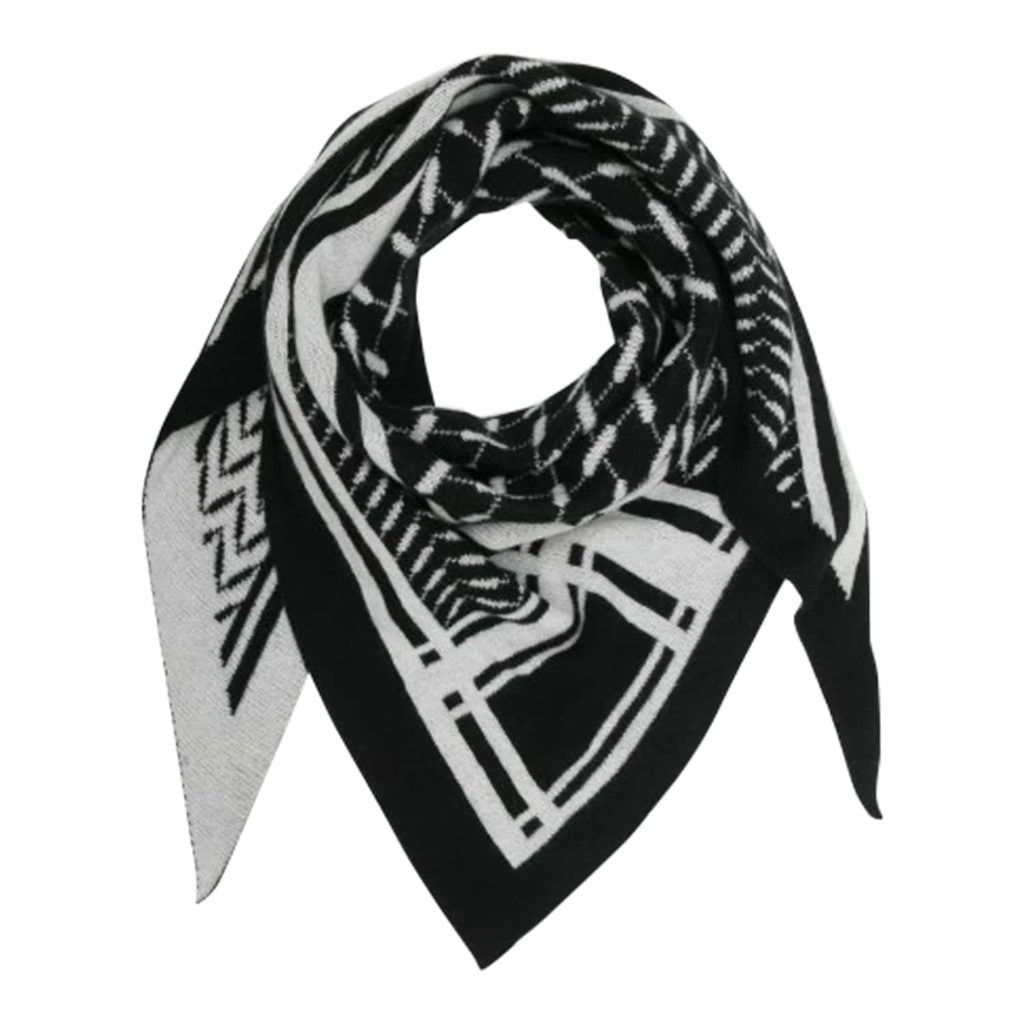 Lala Berlin Triangle Goober Scarf Nero/Alabastro