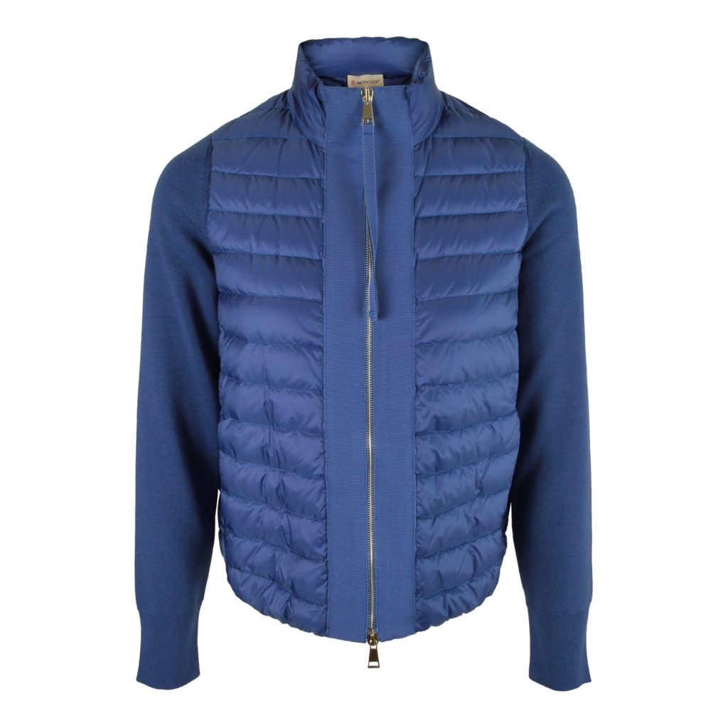 Moncler Blue Maglia Tricot Cardigan