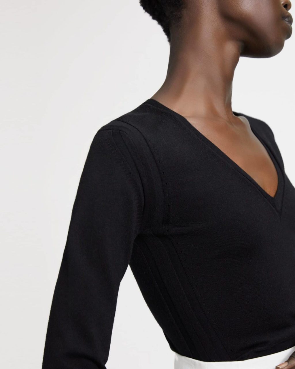 Theory Black Cashmere Knit Shirt - Image 2