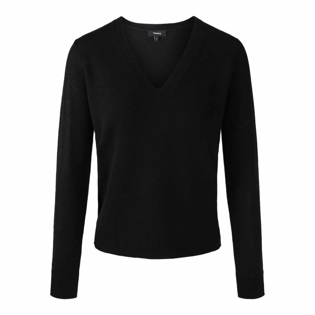 Theory Black Cashmere Knit Shirt