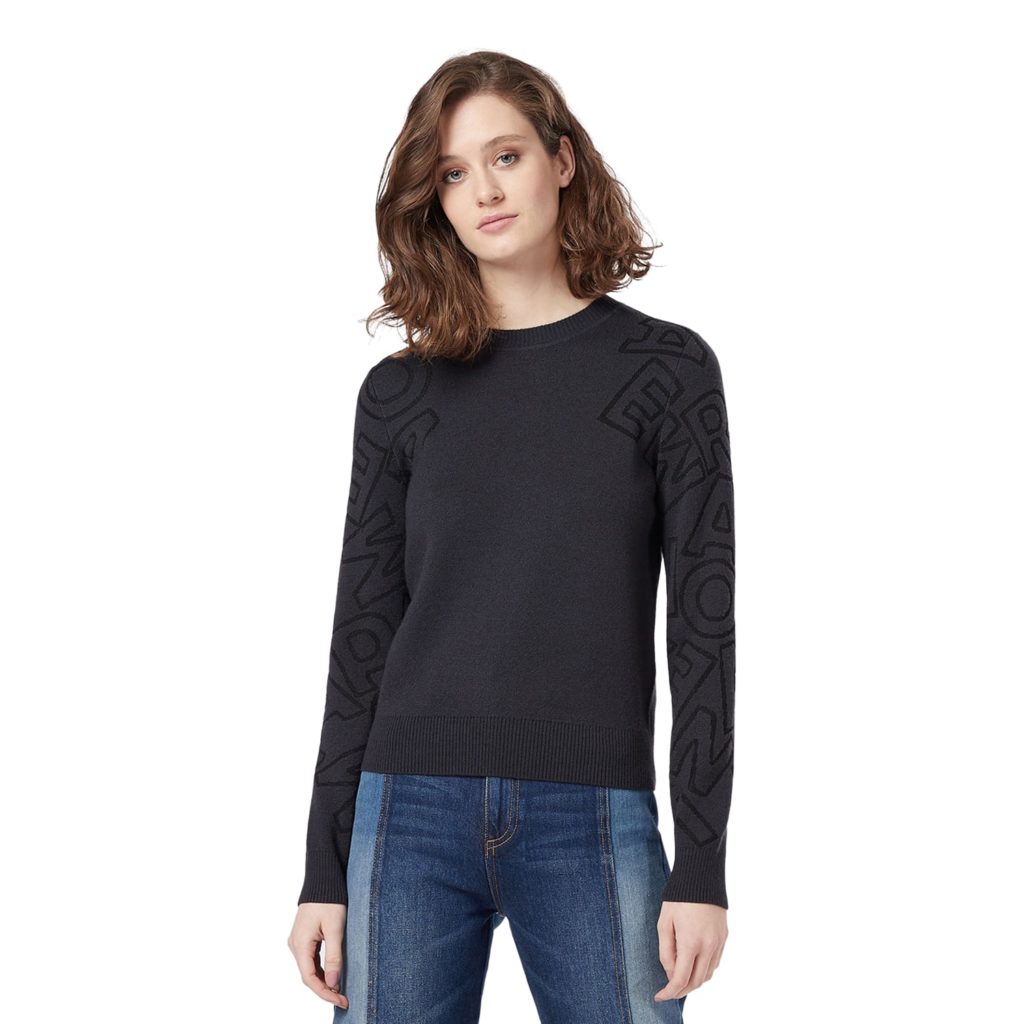 Emporio Armani Blue Knitted Sweater with Logo