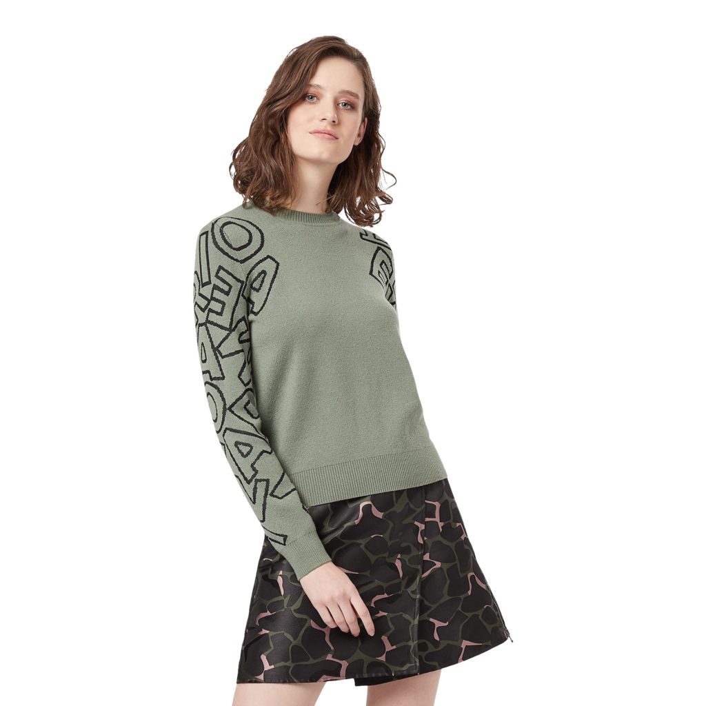 Emporio Armani Grøn Strikket Sweater Med Logo - Image 3