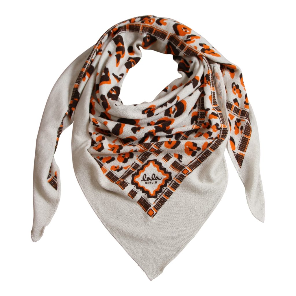 Lala Berlin Triangle Leo M Scarf, Orange Peel On Alabastro