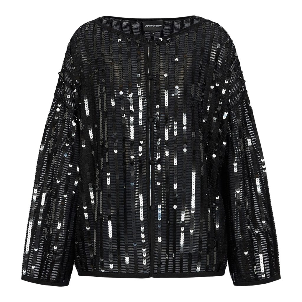 Emporio Armani Black Cardigan with Pailetter