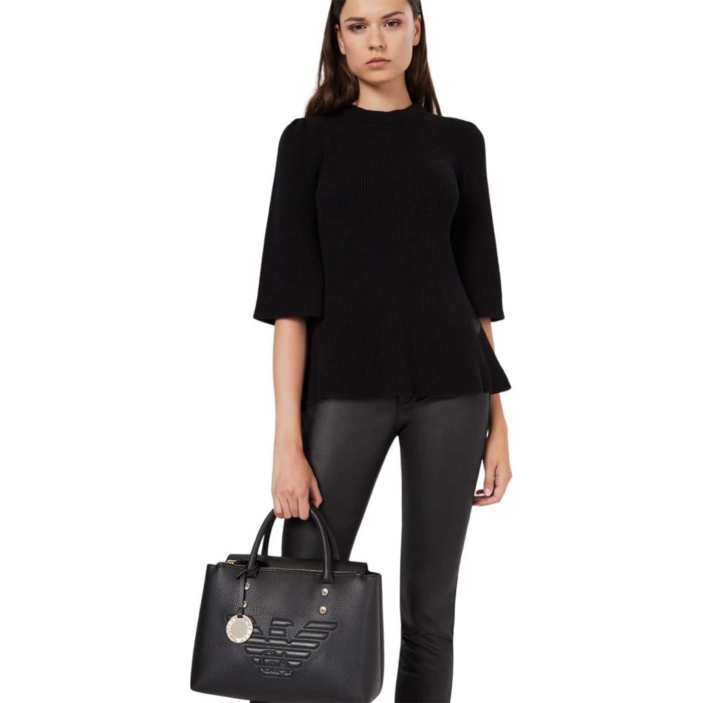 Emporio Armani Sort Håndtaske Med Logo