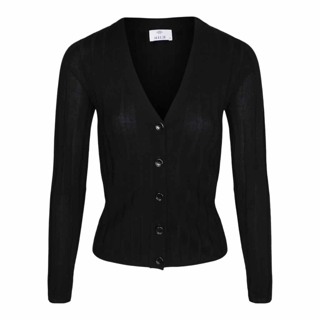 Allude Wool Cardigan Black