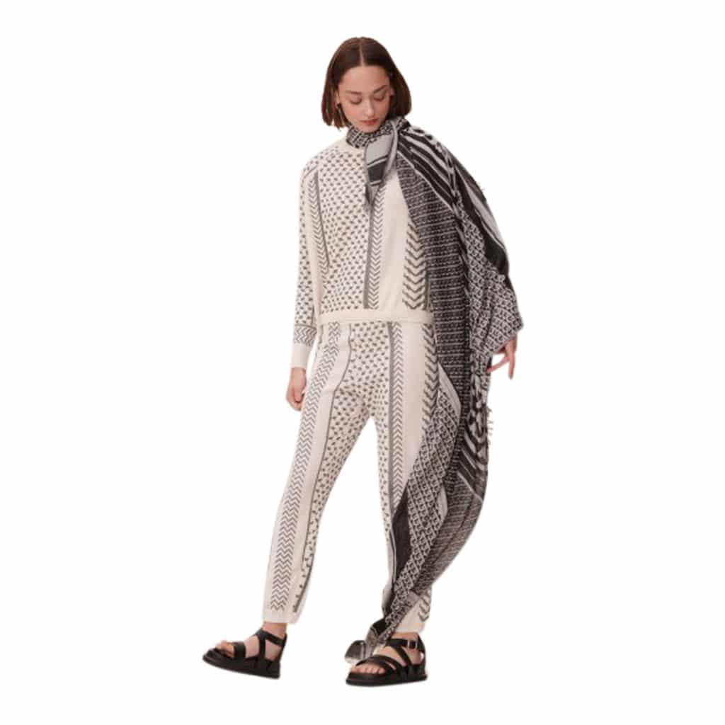 Lala Berlin Monogram Scarf Black White (Large) - Image 2