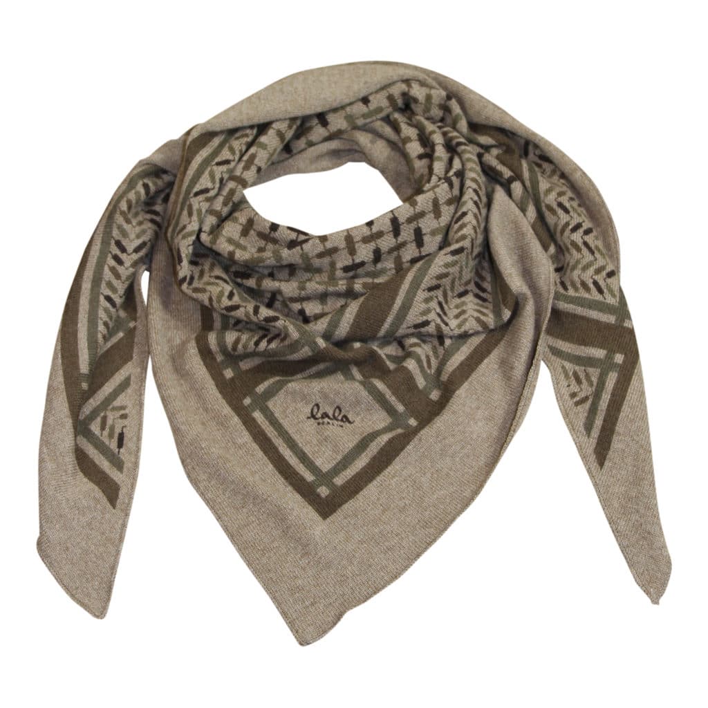 Lala Berlin Triangle Trinity Confetti Choclate on Barbero Scarf