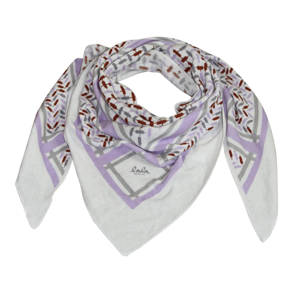 Lala Berlin Triangle trinity Confetti Lilac on Alabastro Scarf