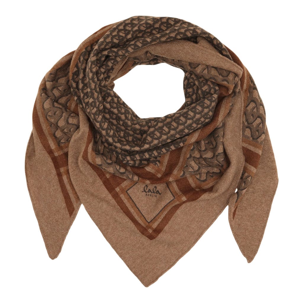 Lala Berlin Triangle Monogram Raven on Berbero Scarf