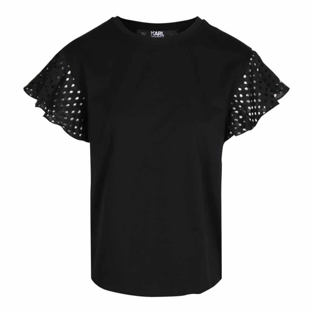 Karl Lagerfeld T-shirt with Frill Black