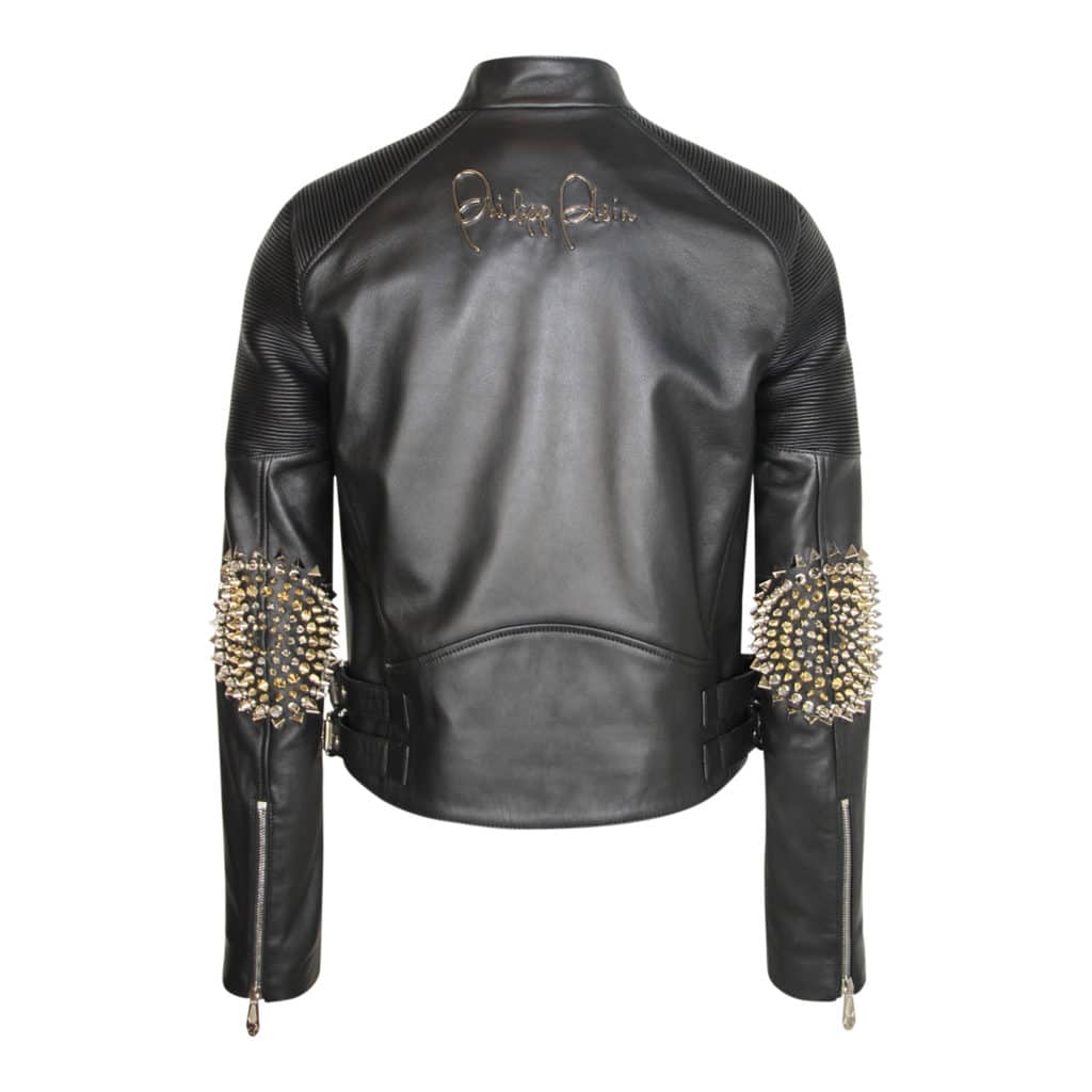 Philipp Plein Læderjakke Med Nitter - Image 2