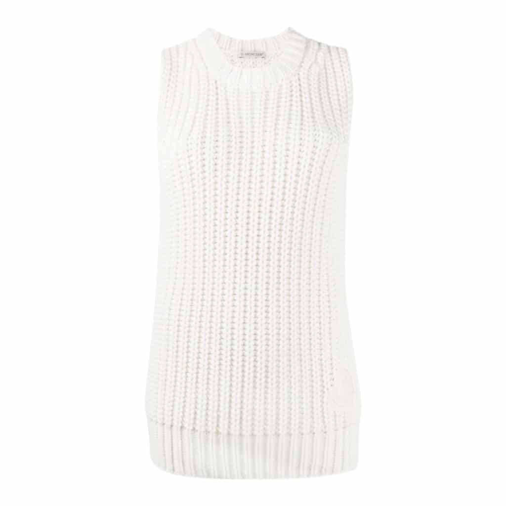 Moncler Gilet Tricot Hvid