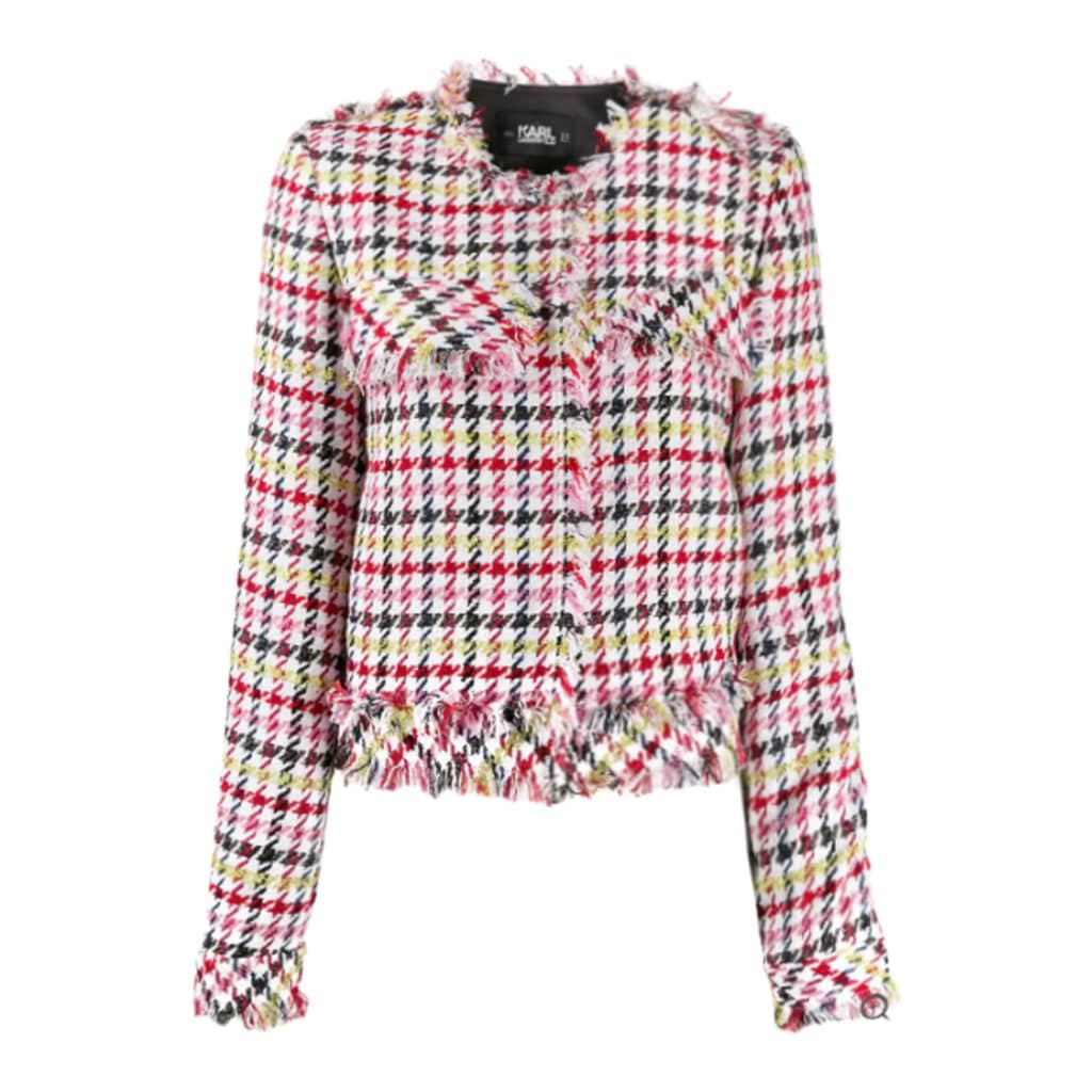 Karl Lagerfeld Houndstooth Bouchle Jakke