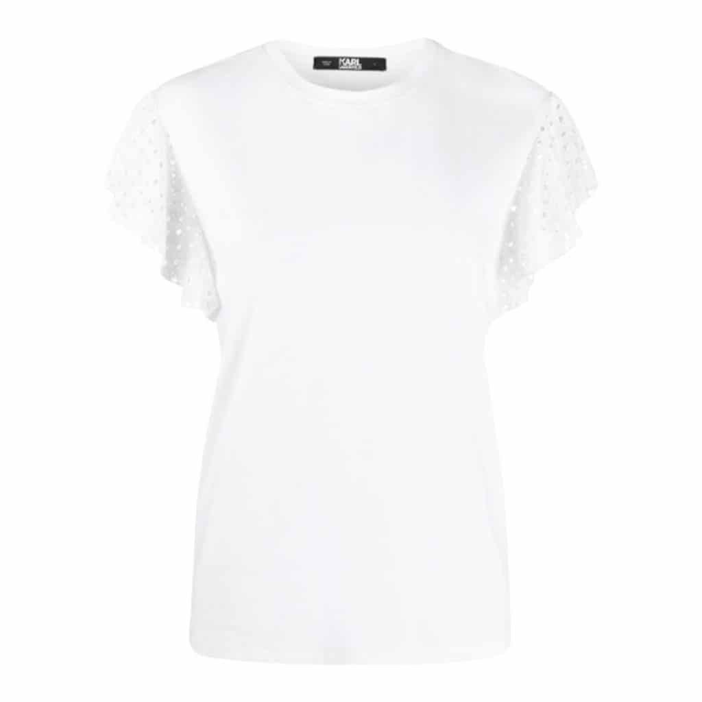 Karl Lagerfeld T-shirt with Frill White