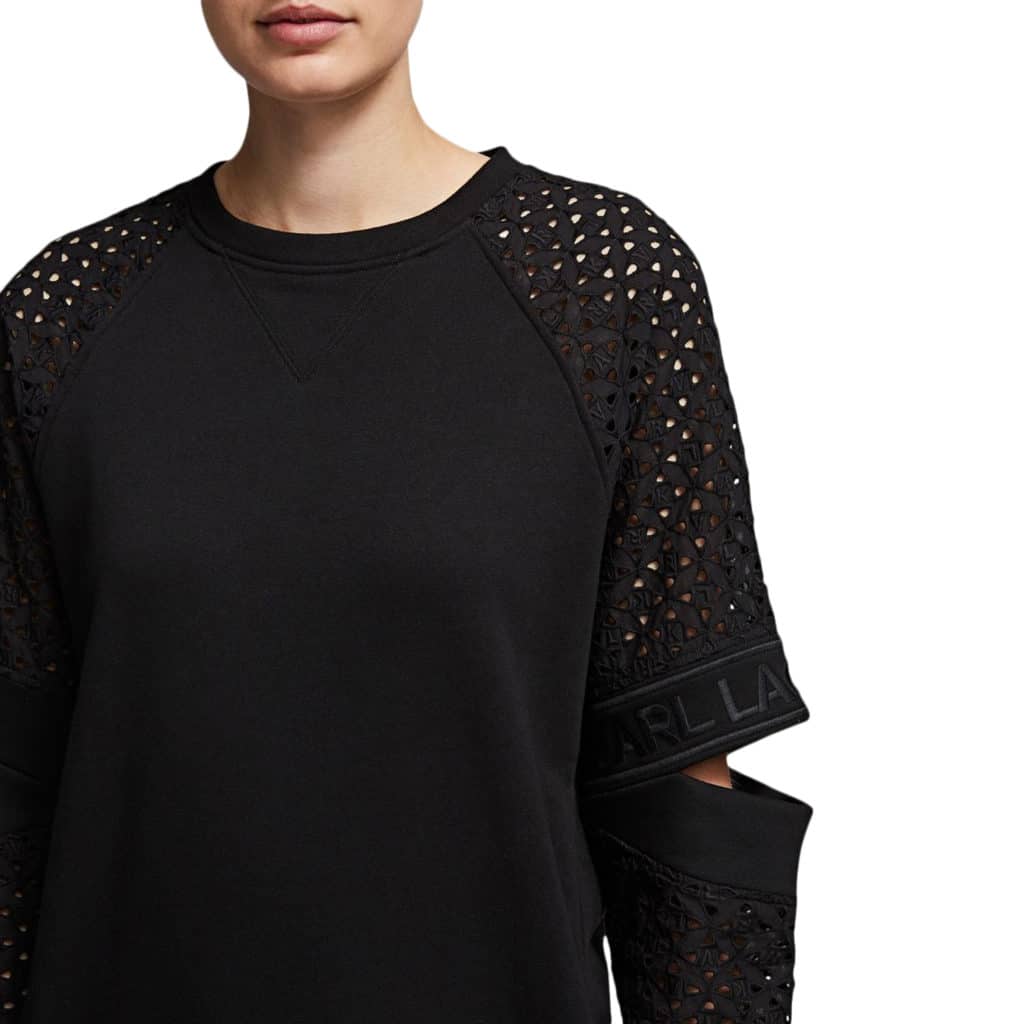 Karl Lagerfeld Black Sweat with Detaljer