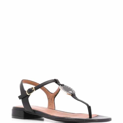 zoom protein Klage Emporio Armani Flad Læder Sandal - LAURA THOMSEN LUXURY