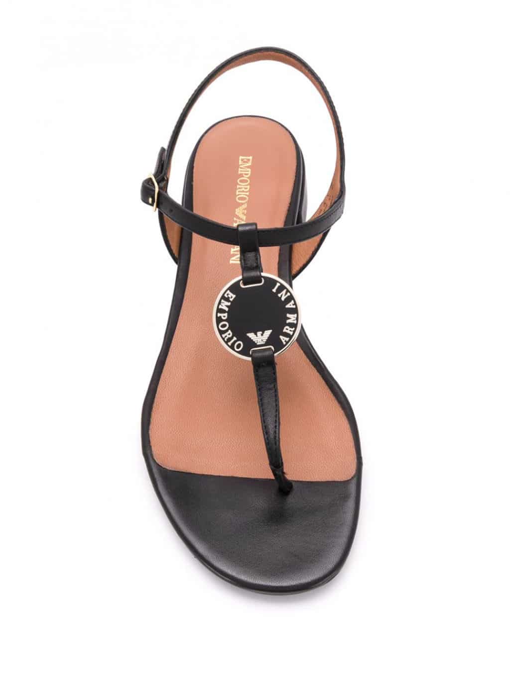 Emporio Armani Flad Læder Sandal - Image 3