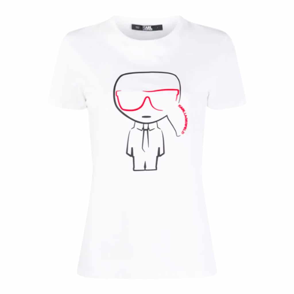 Karl Lagerfeld White T-shirt with Motiv