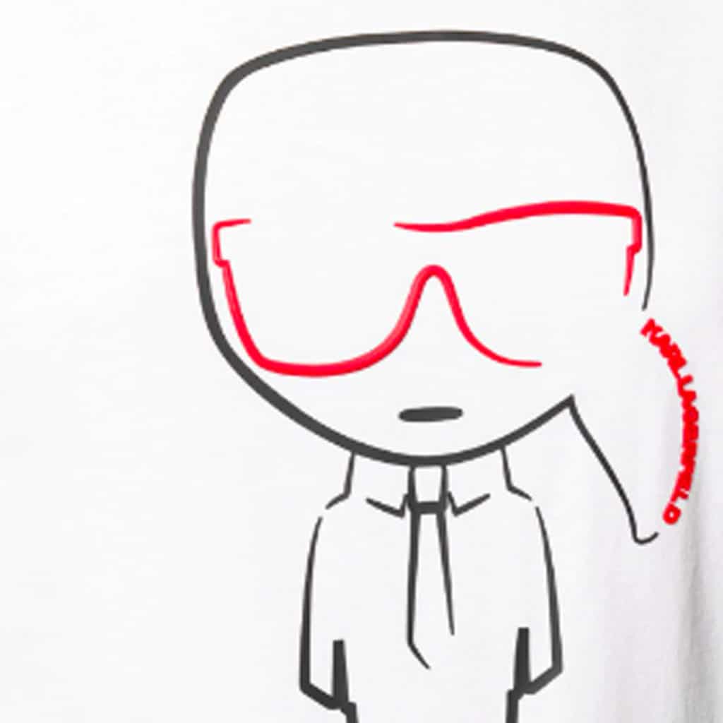 Karl Lagerfeld White T-shirt with Motiv
