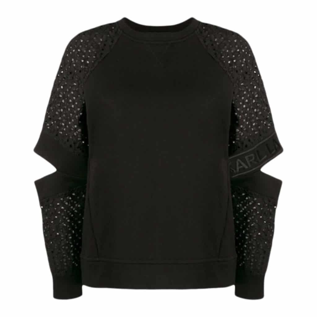 Karl Lagerfeld Black Sweat with Detaljer