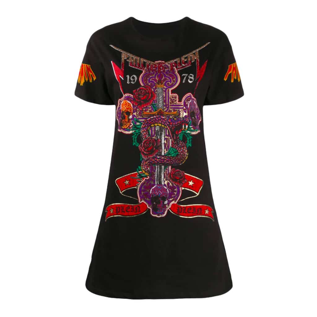 Philipp Plein Rock SS Black dress T-shirt