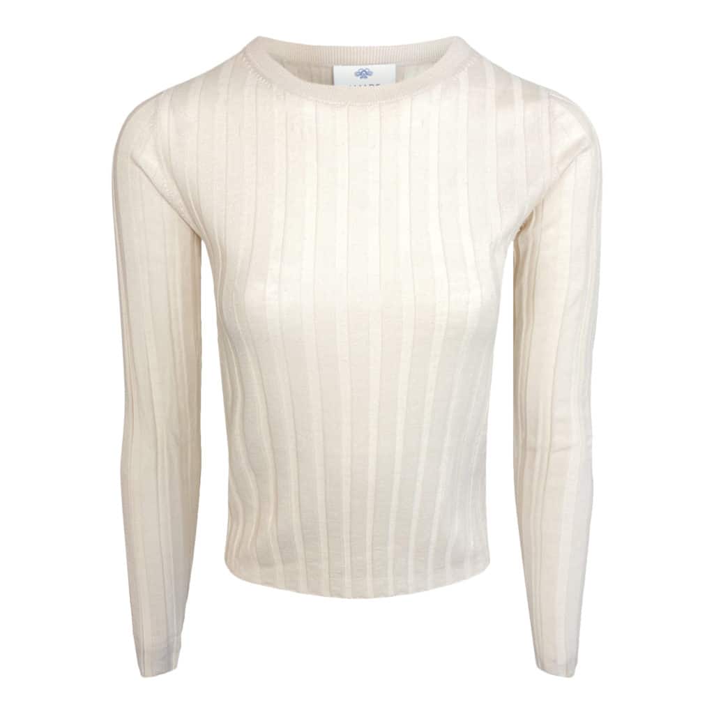 ALLUDE rib Wool sweater beige