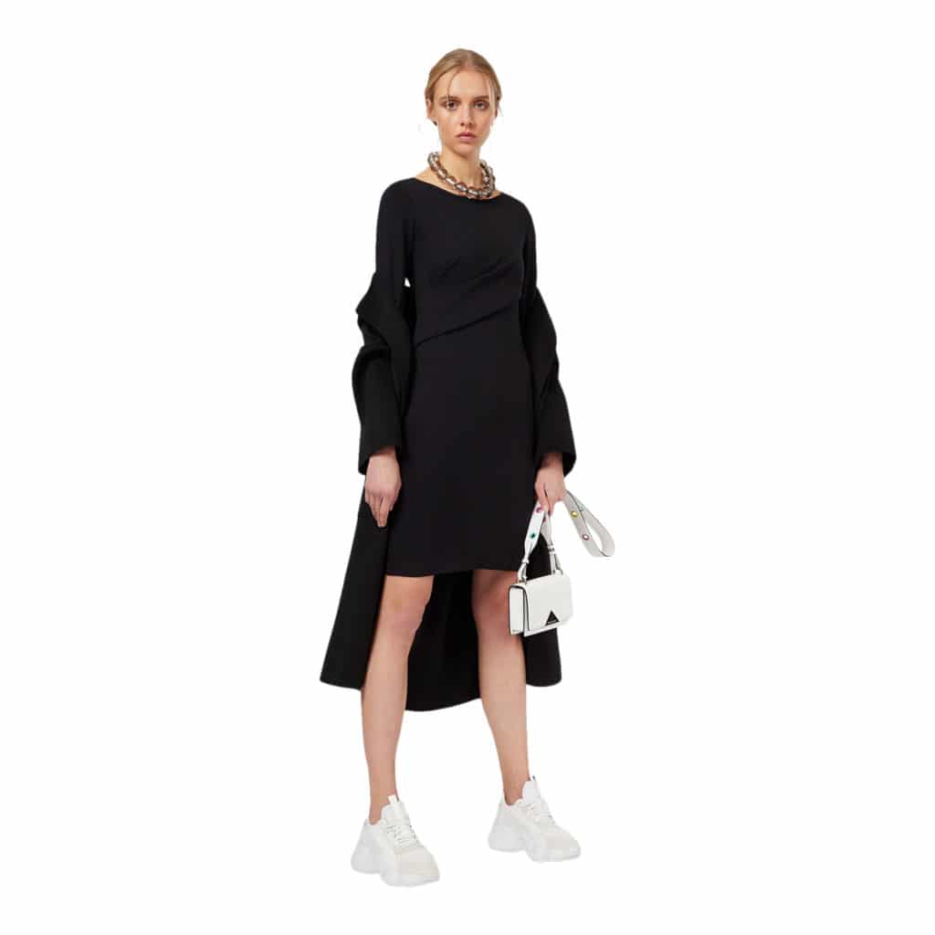 Emporio Armani Black Jersey Drape Dress