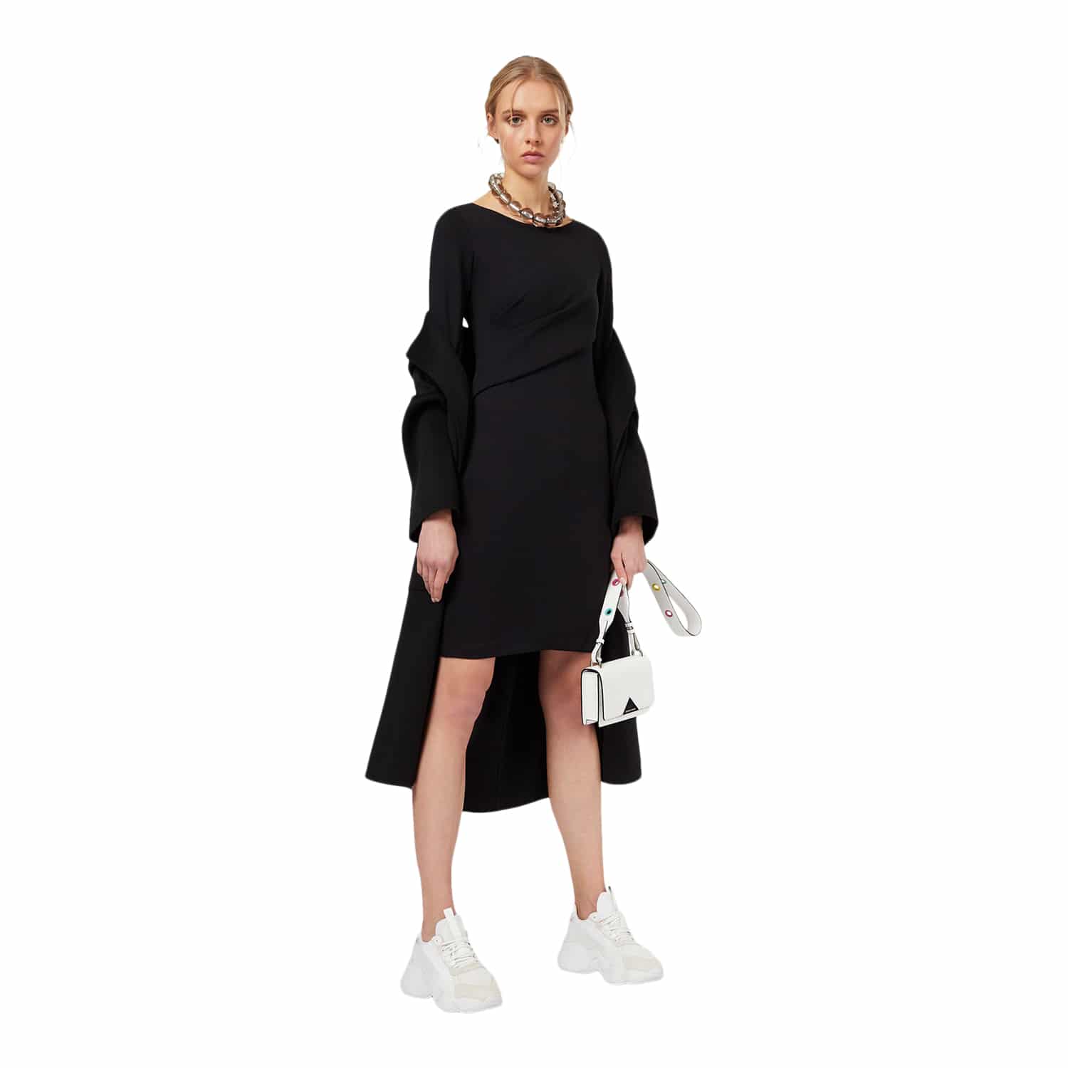 konkurs trend importere Emporio Armani Sort Jersey Drape Kjole - LAURA THOMSEN LUXURY