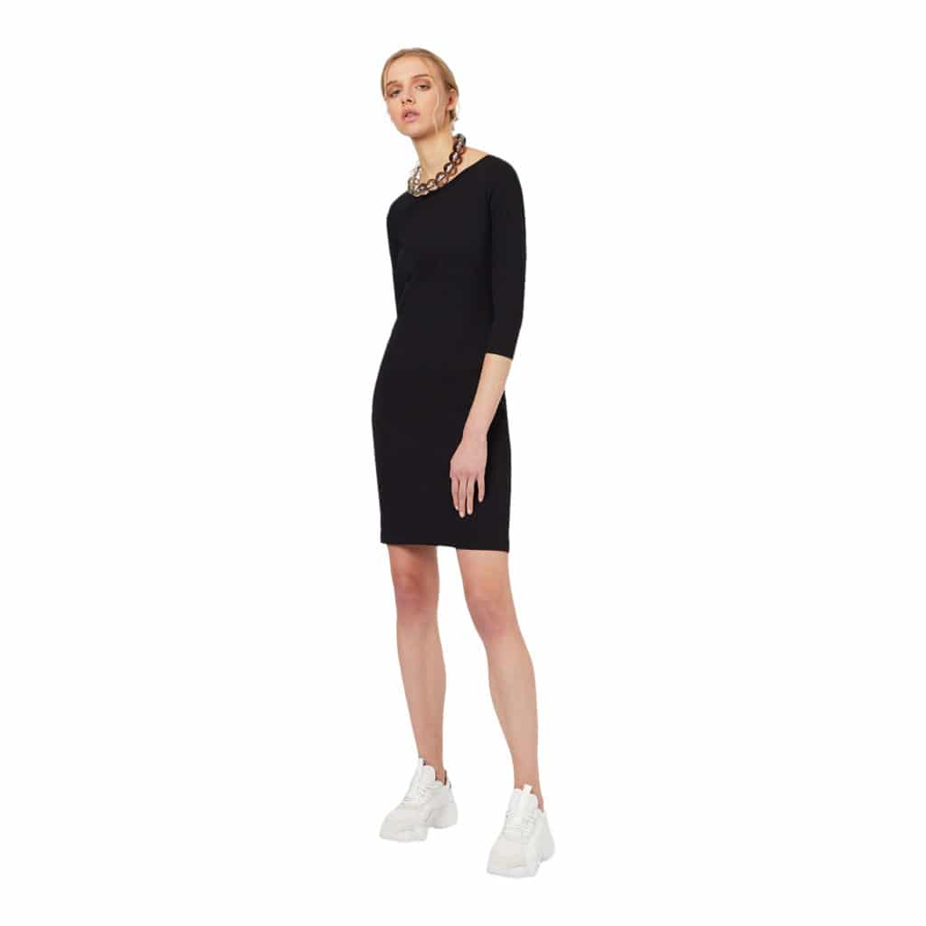 Emporio Armani Black Jersey Drape Dress