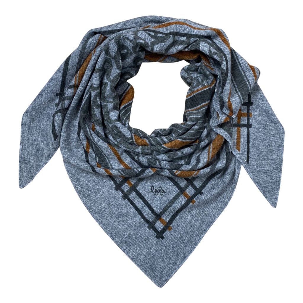 Lala Berlin Triangle Stripe Monogram M Scarf