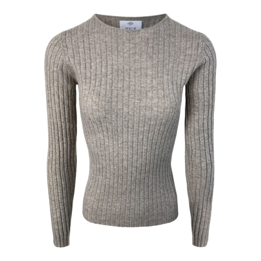 ALLUDE Grey/Brown Cashmere Knit