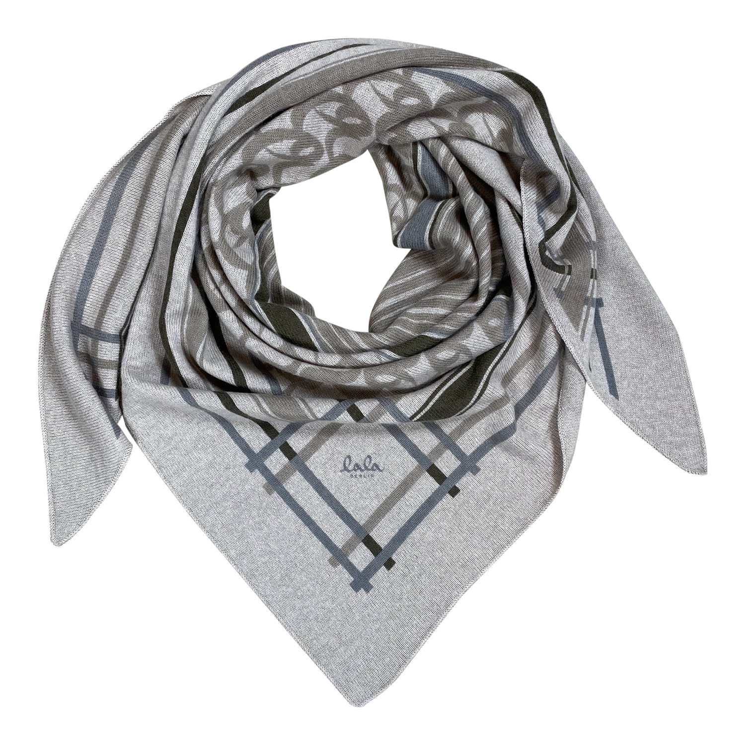 Lala Berlin Triangle Stripe Monogram M Scarf - LAURA THOMSEN LUXURY