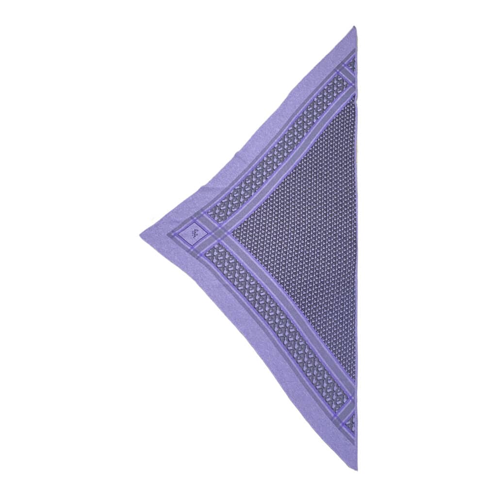 Lala Berlin triangle monogram Grey on Purple Scarf