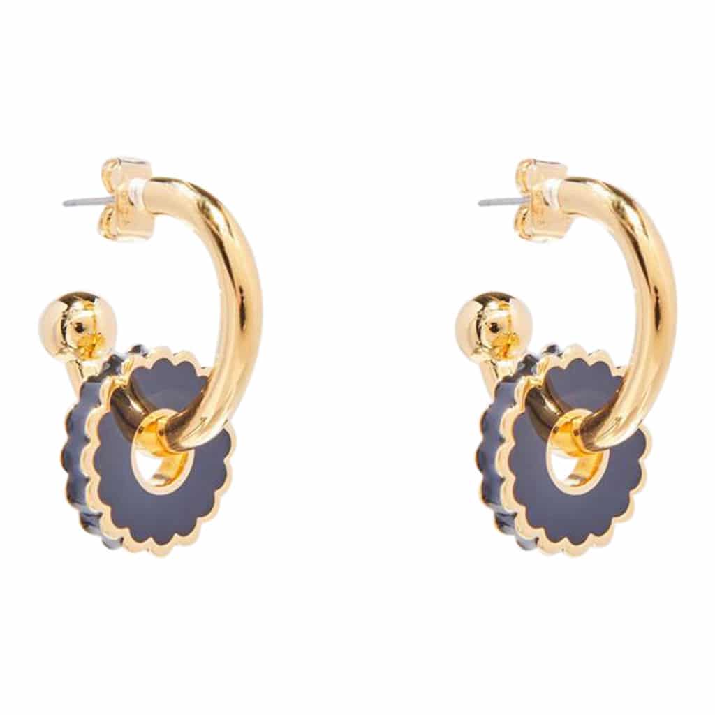 Marc Jacobs The Medallion Hoop Earrings Black