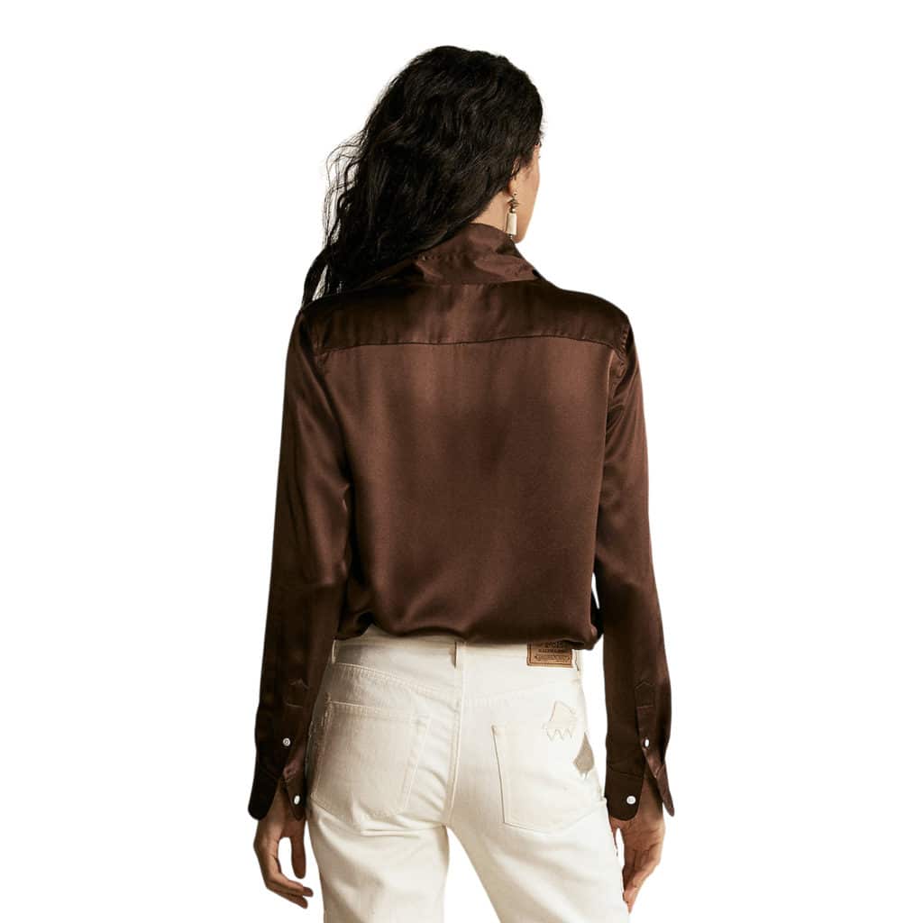 Ralph Lauren Polo Silk Charmeuse Skjorte