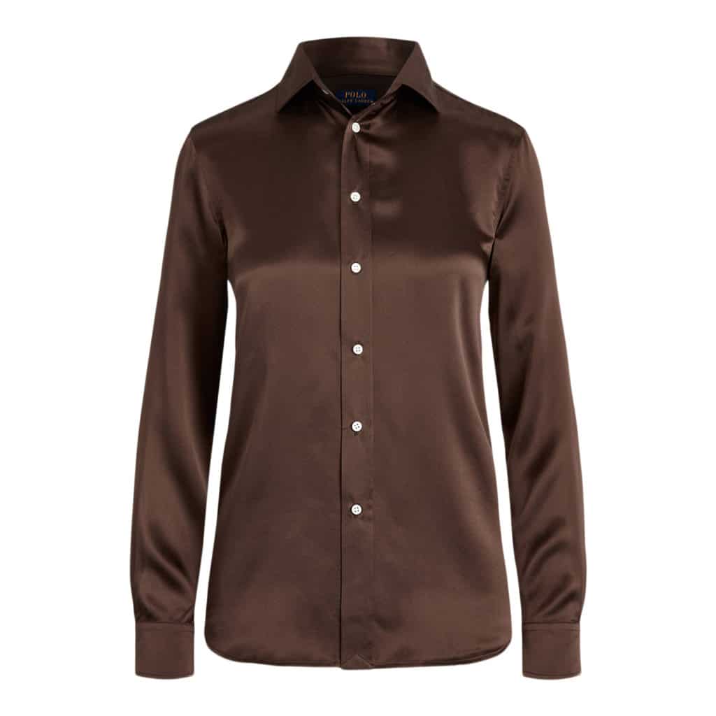 Ralph Lauren Polo Silk Charmeuse Skjorte