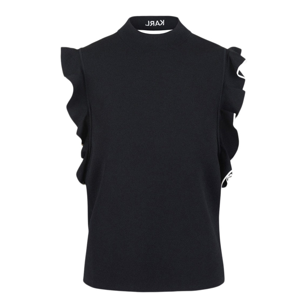 Karl Lagerfeld Sort Rufle Bluse