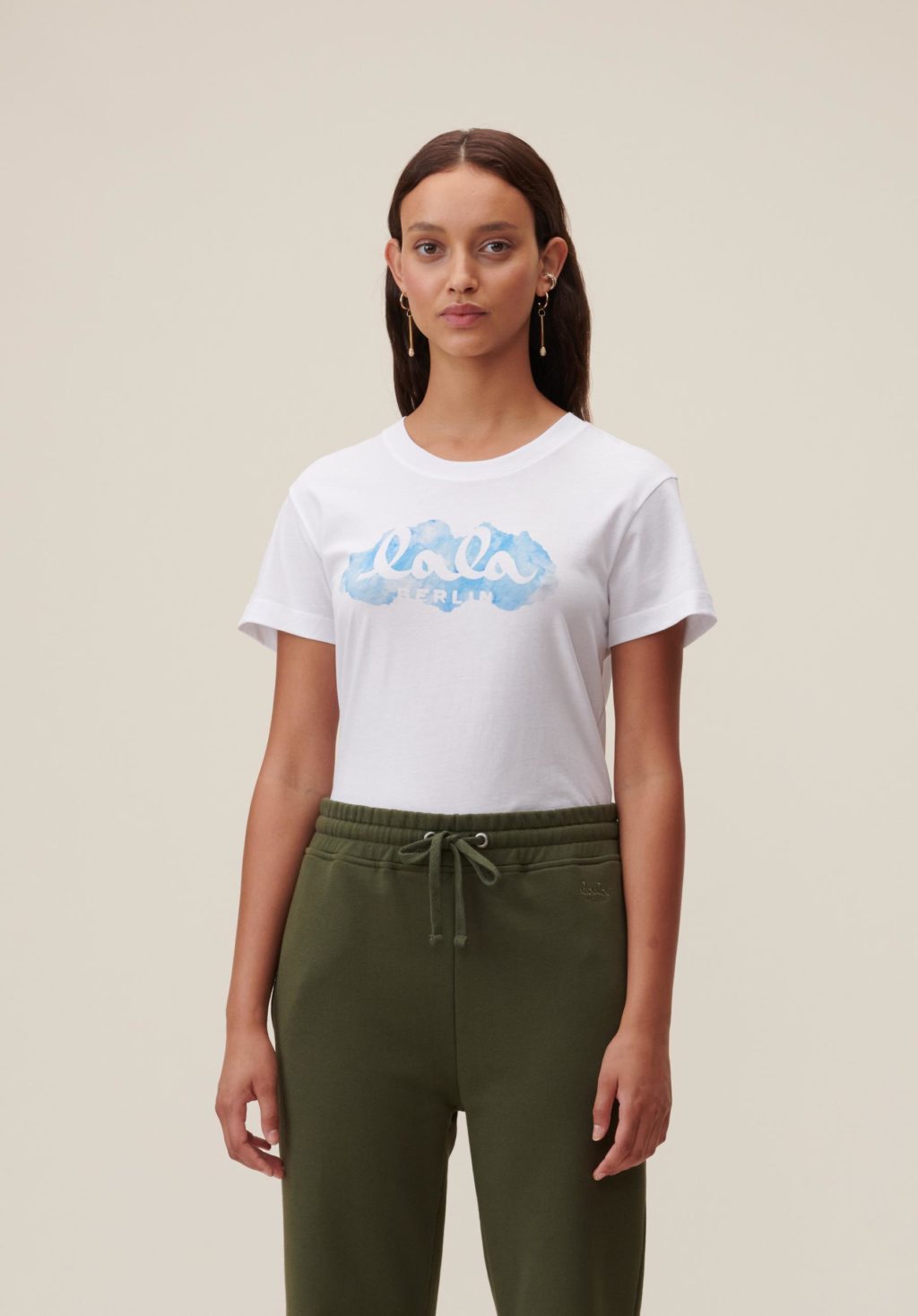 Lala Berlin Cara Aquarelle Blue T-shirt - Image 2