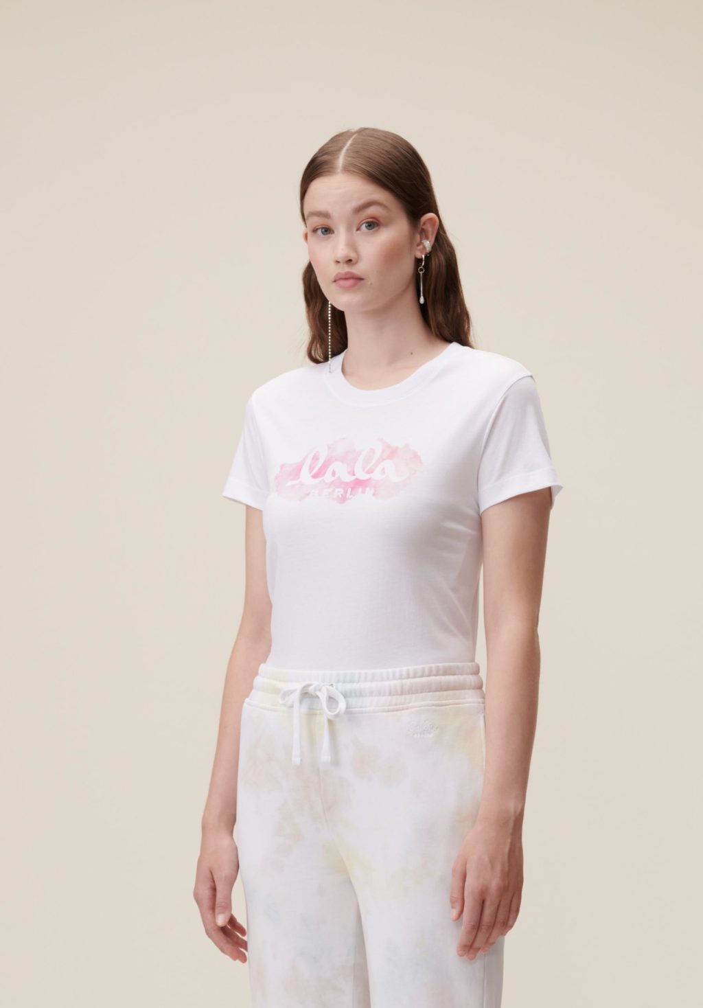Lala Berlin Cara Aquarelle Pink T-shirt - Image 2