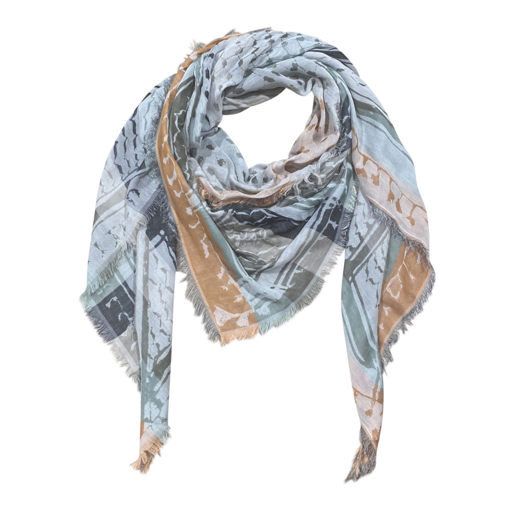 Lala Berlin Cotton Triangle Kufiya Olive Stripes