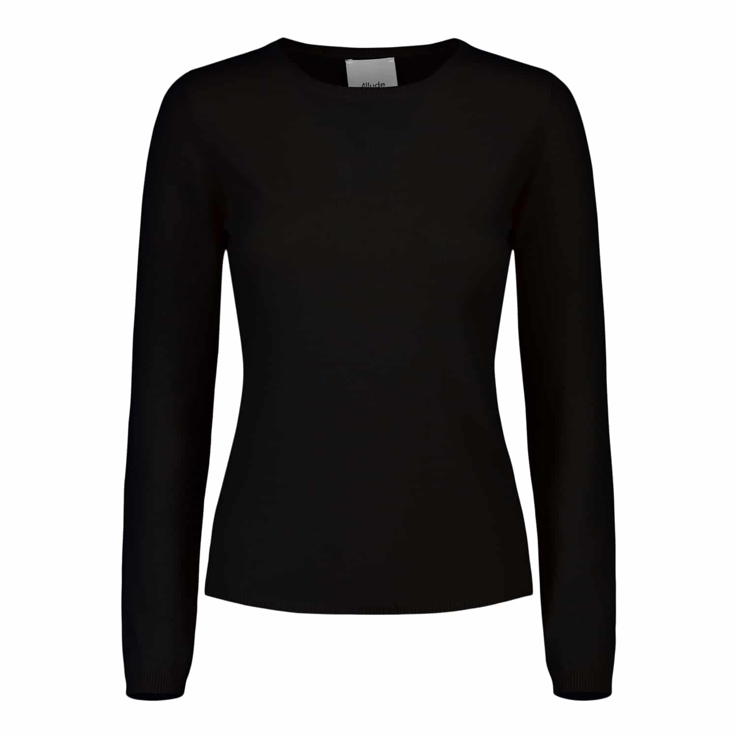 ALLUDE Cashmere Black Sweater - LAURA THOMSEN LUXURY