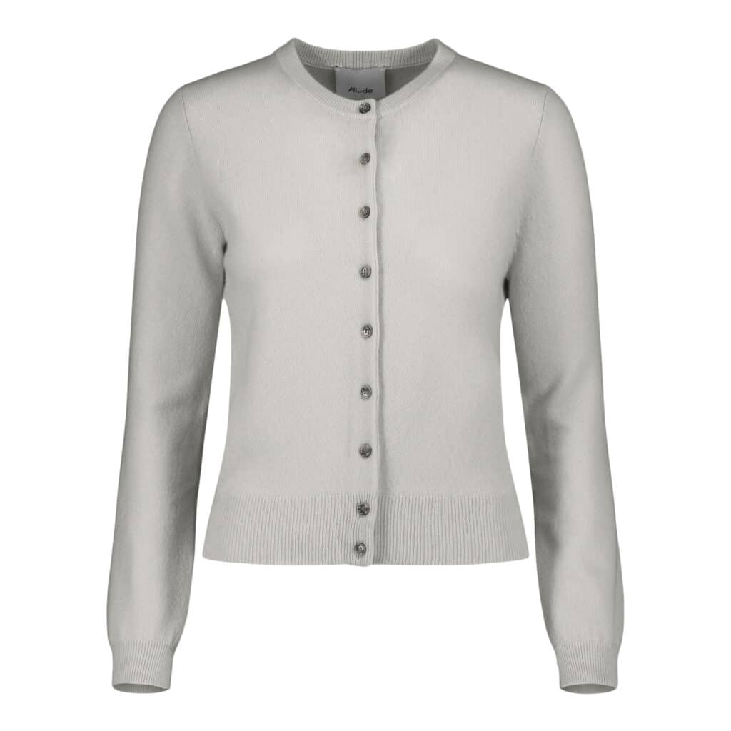 ALLUDE Cashmere Pastel Grey Cardigan