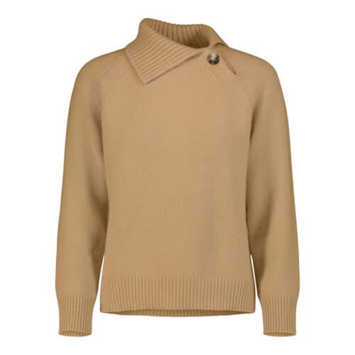 ALLUDE Camel Cashmere Turtleneck with knap