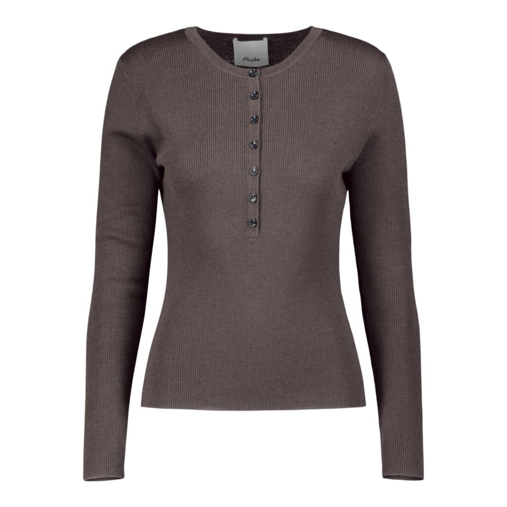 ALLUDE Merino Wool Brown Top