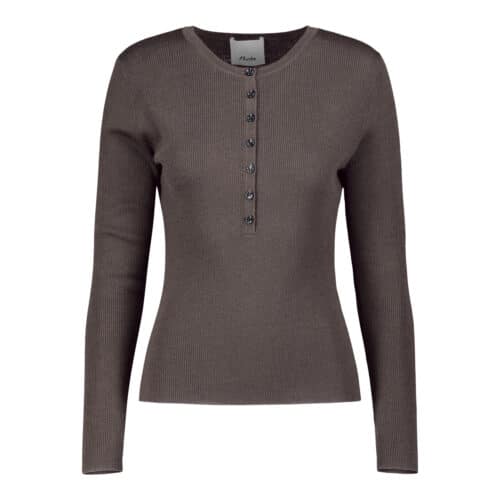 ALLUDE Merino Wool Brown Top